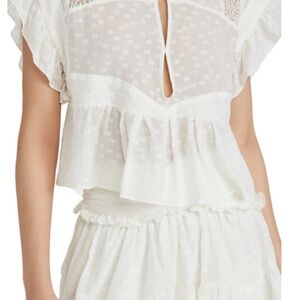 Iro hos topwear in ecru cream Ruffled Blouse size 36 excellent condition